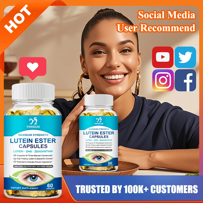 

Yimiduk Advanced Lutein Ester Capsules, with Vitamin C, Support Central Vision, Reduces Glare Sensitivity, Protects Night Vision