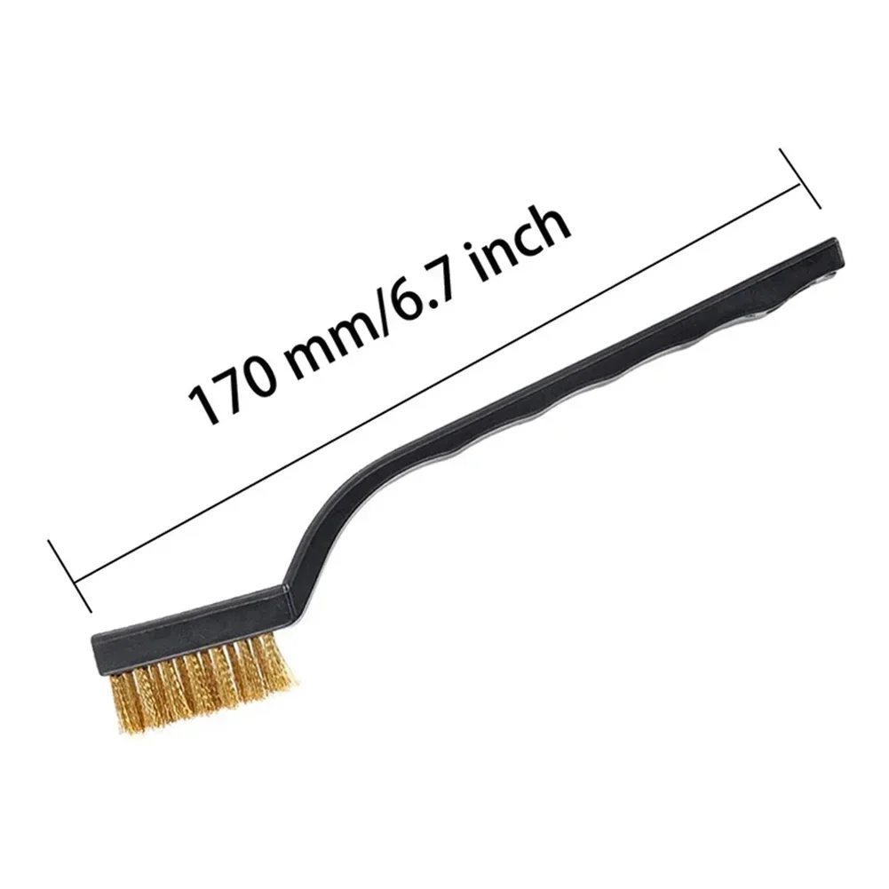 6pcs Wire Brass Brush 170mm Mini Brushes Micro Steel Brass Rust Remover Paint Remove Metal Scrubbing Polishing Burring Brush