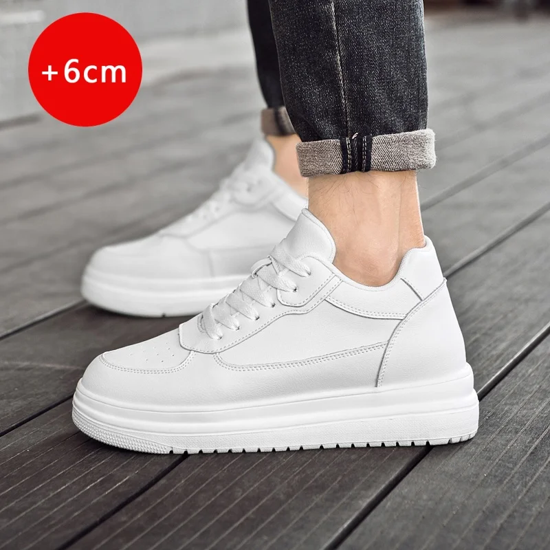 

Men's genuine leather height increasing board shoes Casual and versatile minimalist style Outdoor street couple shoes 36-46 New