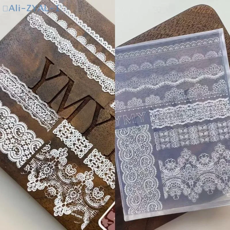 【ZYAL-1】3D Silikon Nagelform DIY Relief Spitzenband Vorlagen für Nägel Schmuck Handwerk Transparente Nägel Form