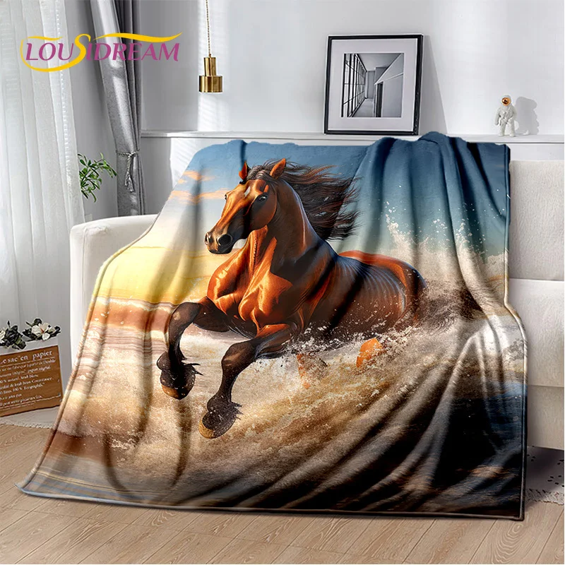 

Horse Pentium Gallant Steed 3D Animal Blanket,Soft Throw Blanket for Home Bedroom Bed Sofa Picnic Travel Office Cover Child Gift