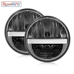 BraveWAY 7 Inch Round LED Headlight, Motorcycle/Offroad/Pickup/Truck, For Harley For Yamaha For Honda For Jeep Wrangler