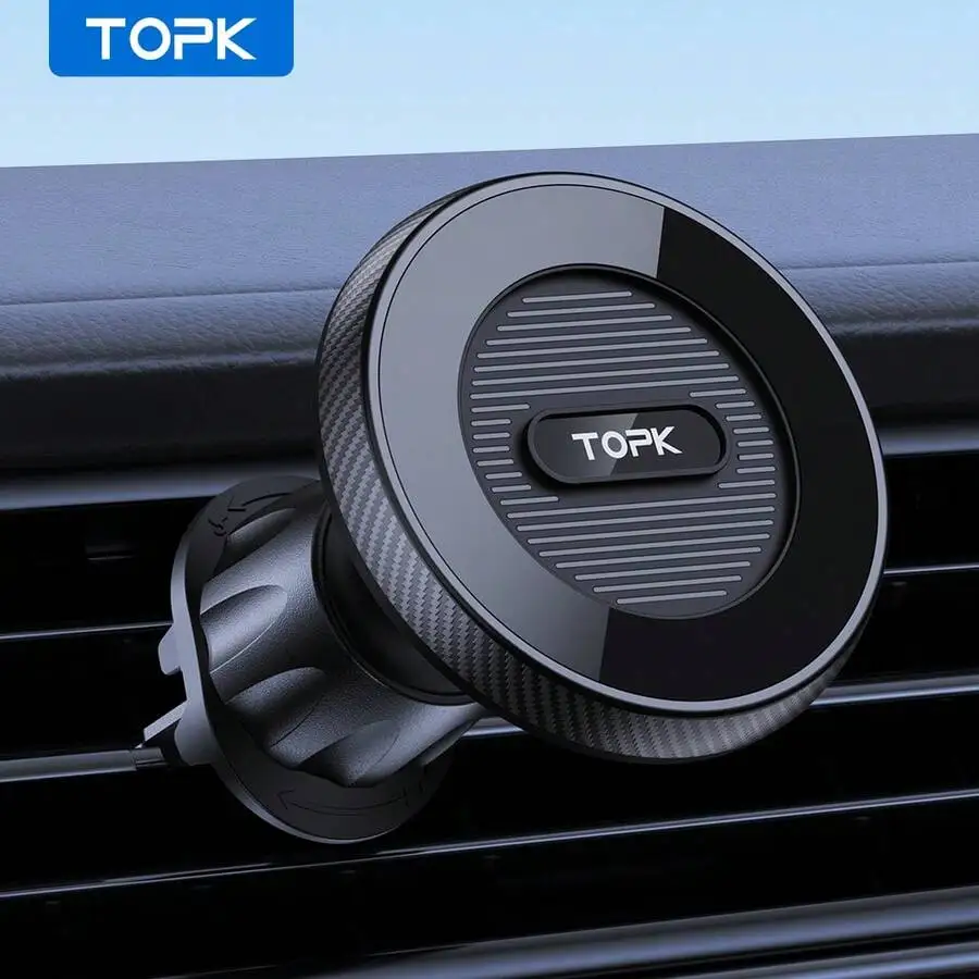 

Magnetic Car Phone Mount , Powerful Magnetism Premium Quality Support Single-Hand Operation Metal
