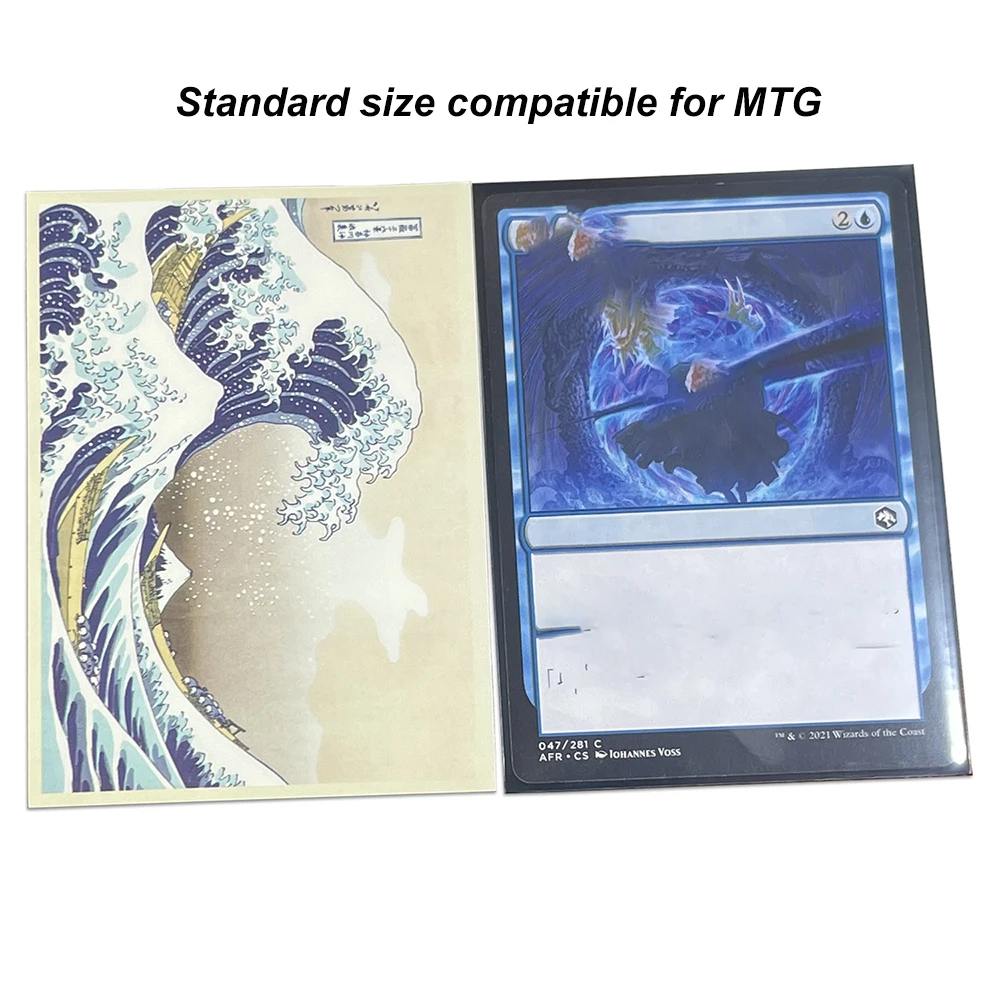 60PCS TCG The Great Wave Kartenhüllen Japanischer Stil Kartenschutz TCG Shield Graphics Top Loader Farbhüllen YGO PKM/MGT