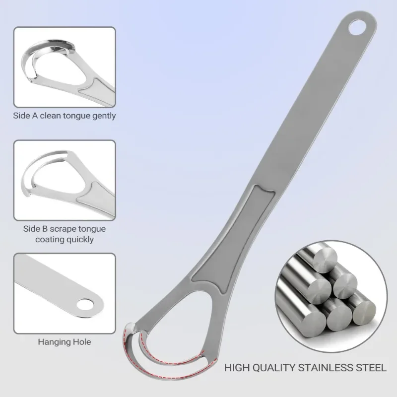 420Dwuwarstwowe skrobaki do języka ze stali nierdzewnej Silikonowy uchwyt do czyszczenia jamy ustnej z opakowaniem pudełkowym Szczoteczka do czyszczenia jamy ustnej