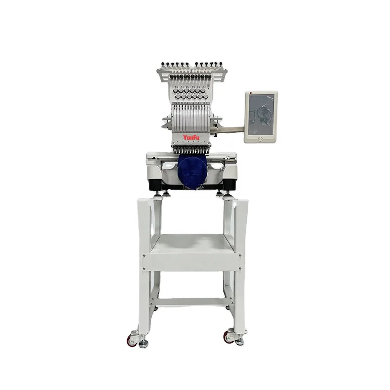 Computerized Embroidery Machine 9 12 15 Needles Flat Cap Garments Single Head Home Embroidery Machine