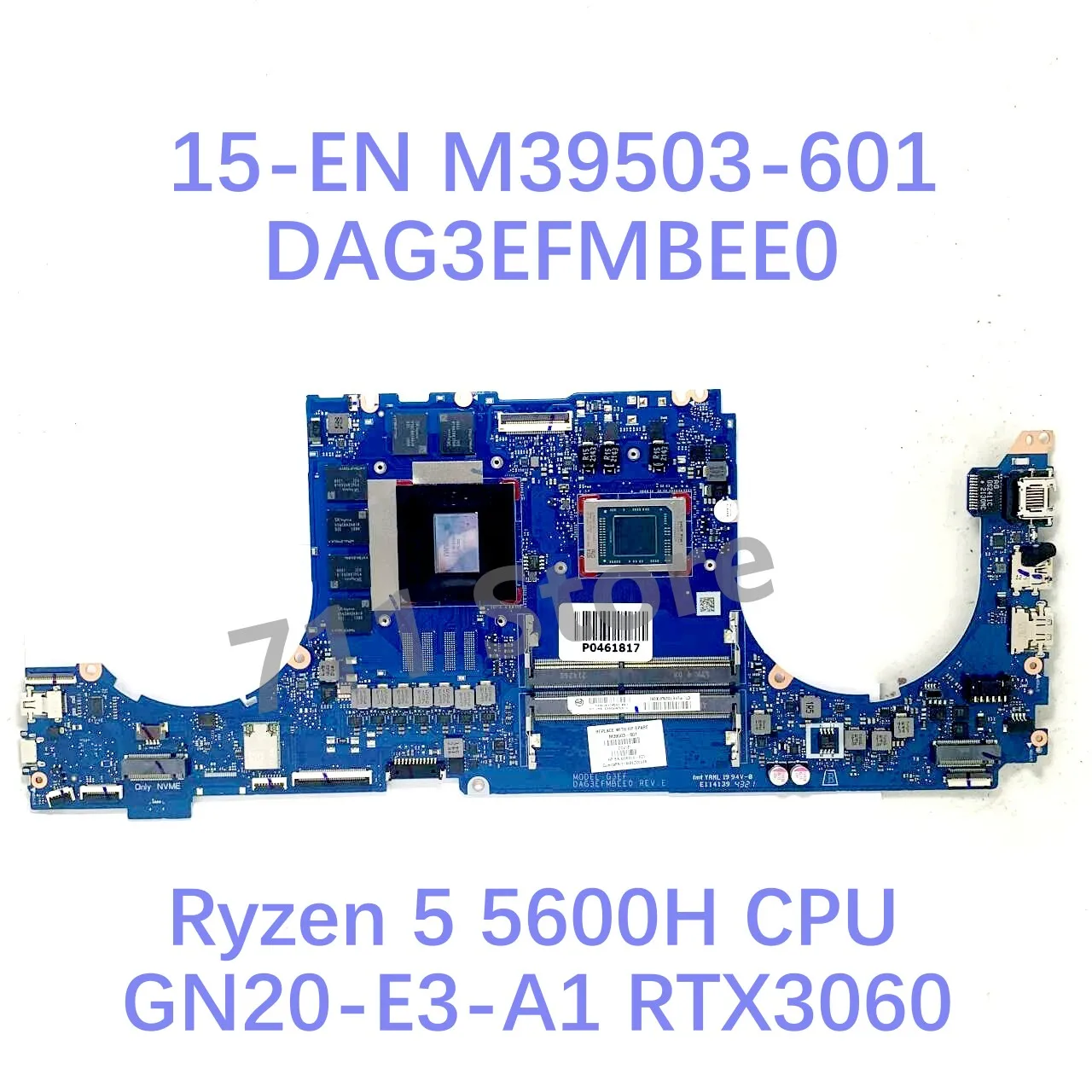 Mainboard DAG3EFMBEE0 M39503-601 With R5 5600H / R7 5800H CPU For HP 15-EN Laptop Motherboard GN20-E3-A1 RTX3060 100%Full Tested