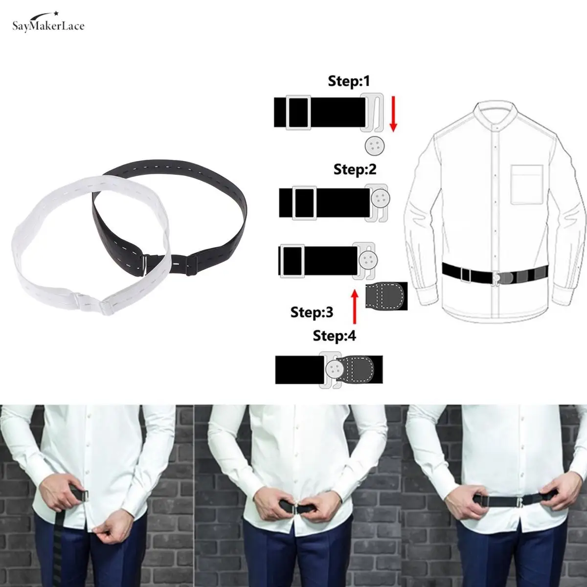 All New Shirt Stays Tuck Belt Universal Adjustable Elastic Shirt Holder Suspenders Garter for Men Interview