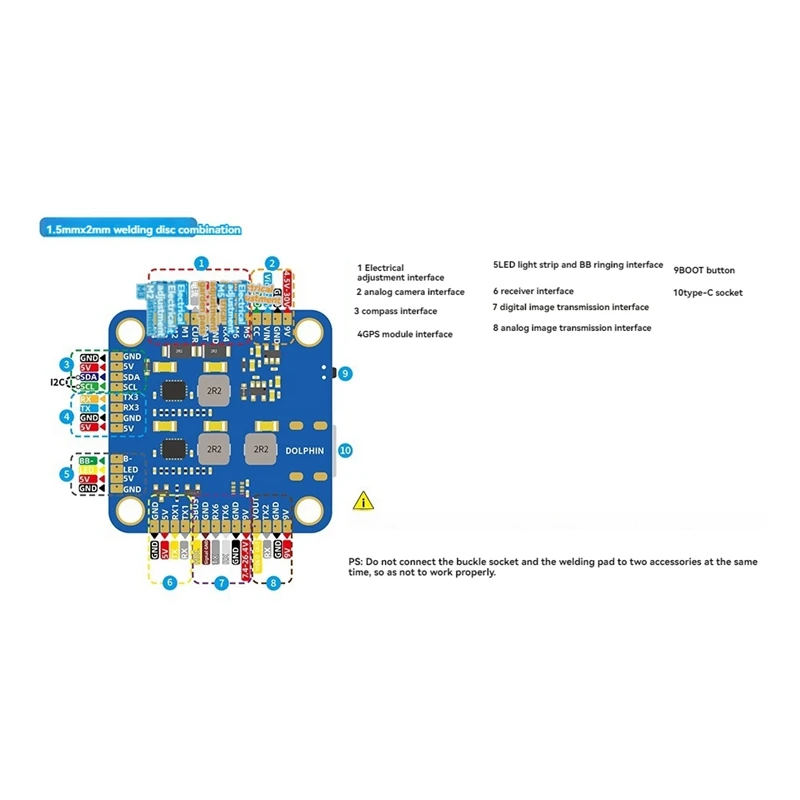 For BAYCKRC DOLPHIN Flight Controller Dual BEC AT32F435 For RC FPV Freestyle Racing Drone Quadcopter