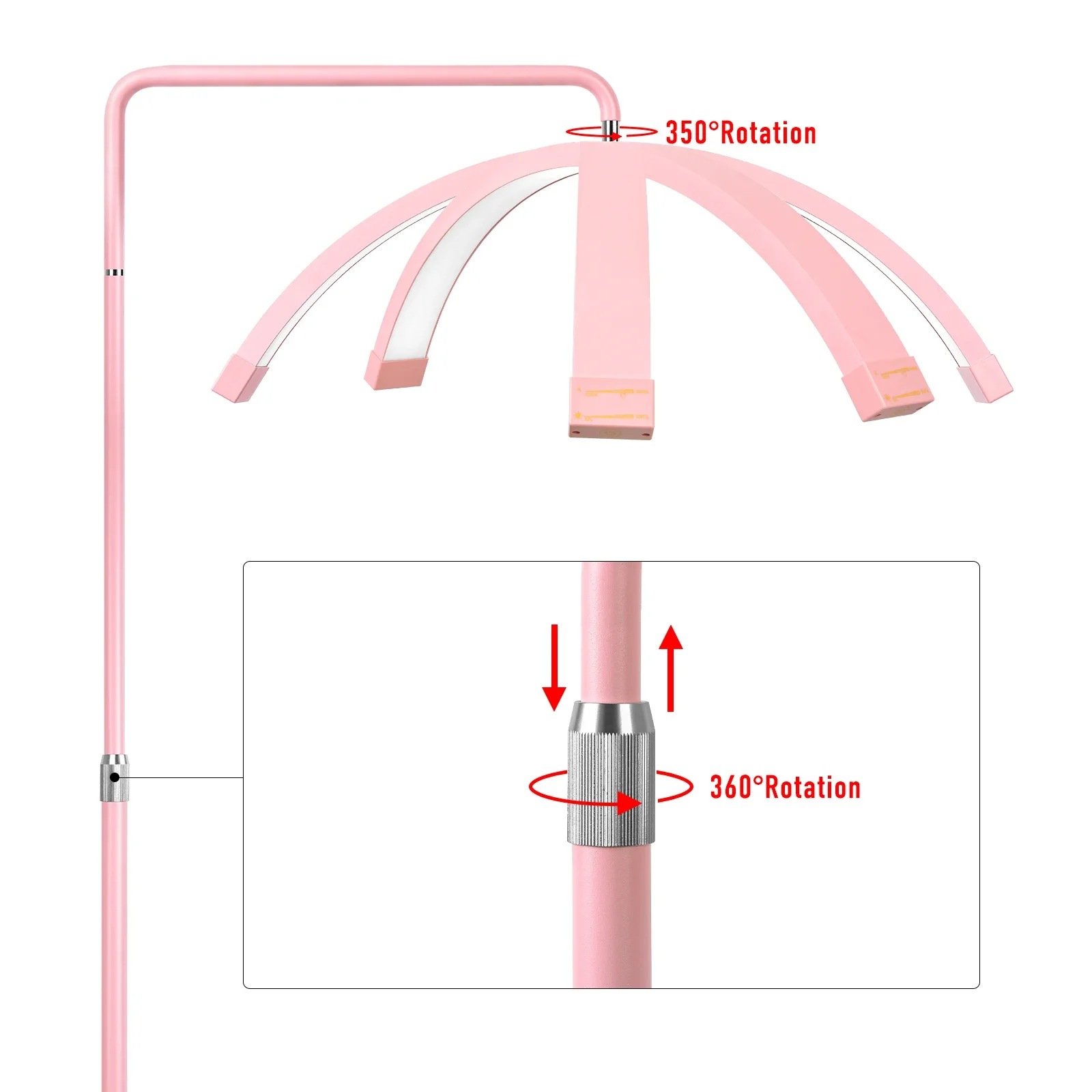 FOSOTO Overseas Warehouse LED Video Light Half-moon Fill Light Lash Nail Desktop Light For Beauty Eyelash Tattoo Makeup