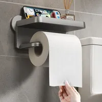 HOT Sale Paper Holder Stand Wall-Mounted Toilet Paper Dispenser Kitchen Bathroom Storage Rack For Tissue Box Shelf Phone Holde