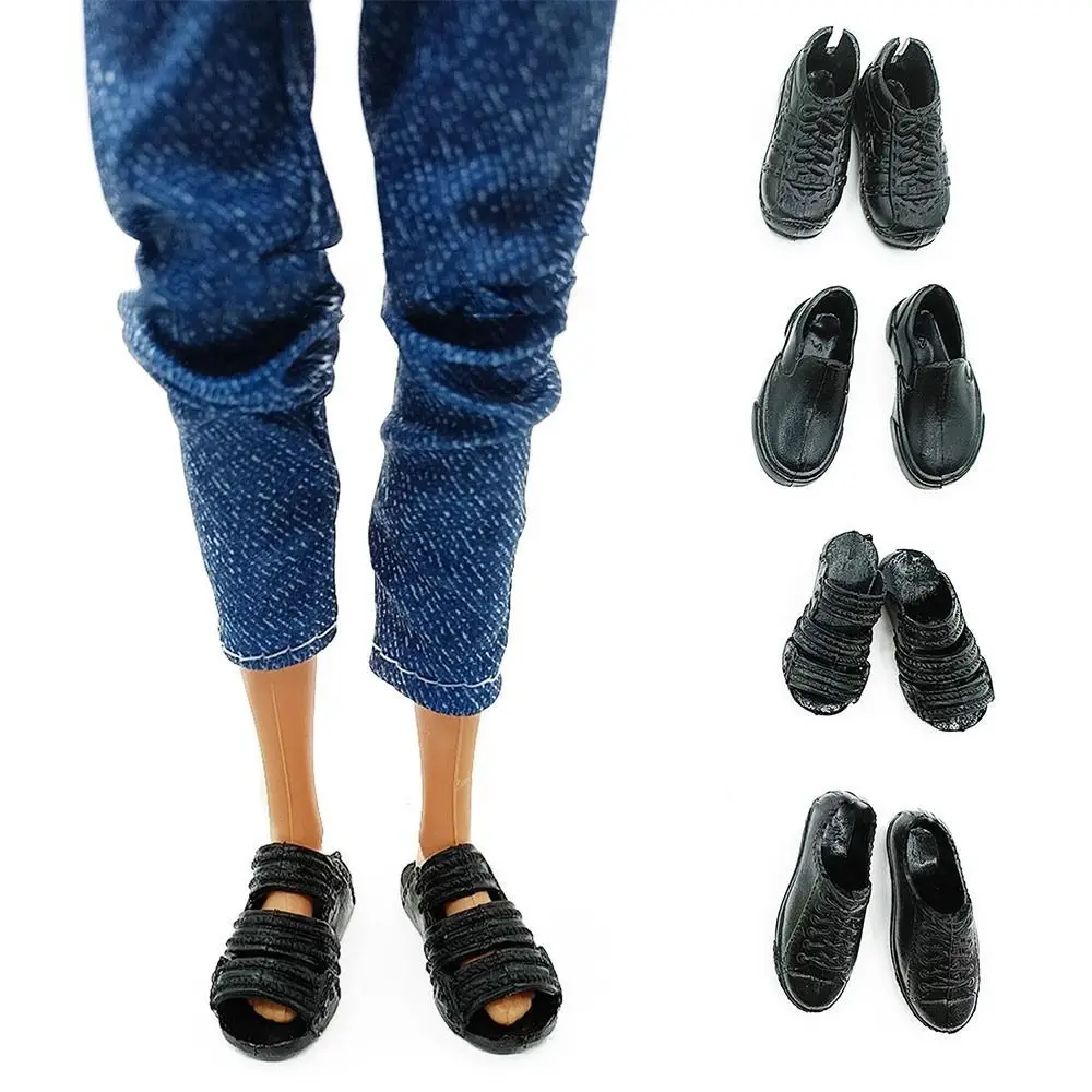 4Pairs 1/6 Male Doll Shoes Super Model 30cm Figure Doll Sandals Casual Sports Shoes Soldier Doll Boots Clothes Accessories