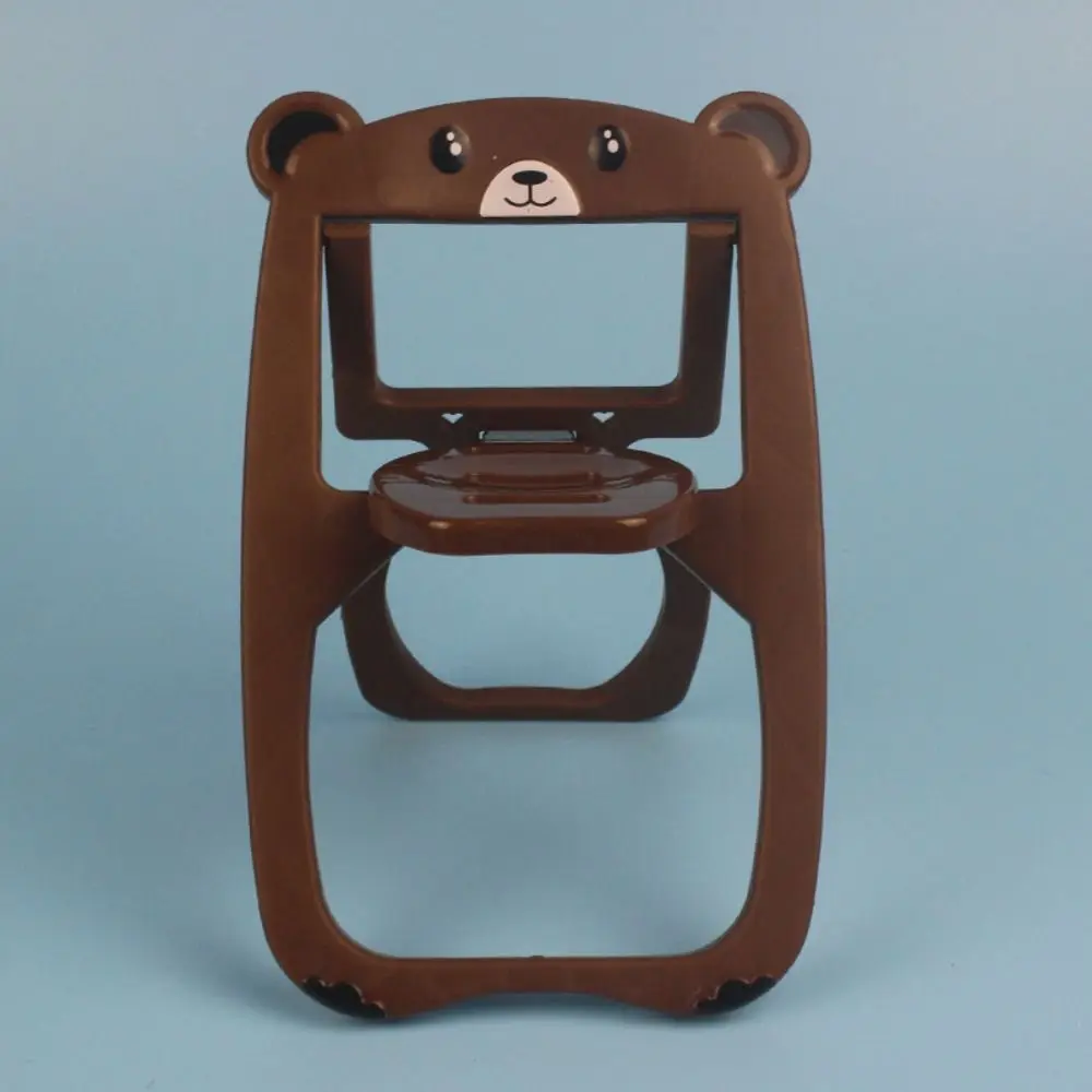 Foldable Mobile Phone Holder Desktop Decorative Figurines Mini Mobile Phone Stand Cartoon Bear Cellphone Bracket Dollhouse