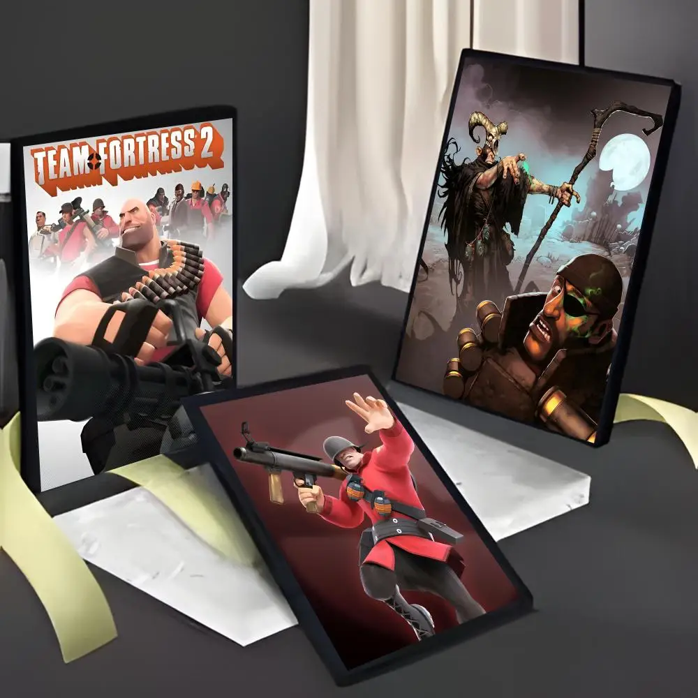 Hot Classic Team Shooter Game T-Team F-Fortress 2 Poster American Film Mural Home Childrens Room Wall Decor Print