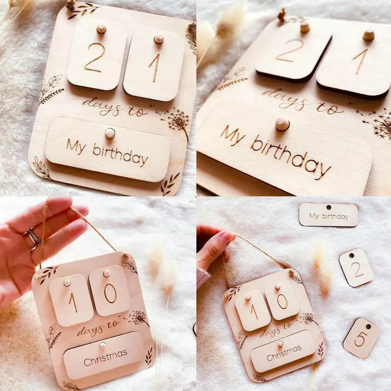 Christmas Advent Calendar Smooth Decorative Cute Reusable Countdown Calendar Desktop Ornament Craft Exquisite For Schools