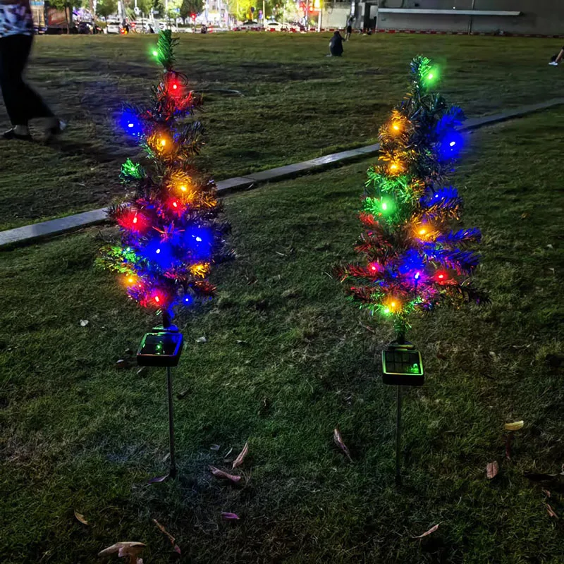 Solar LED Árvore de Natal Decoração Luzes, Controle de Luz Inteligente, Impermeável, ABS, Jardim, Pátio, Varanda, Lâmpadas Paisagem