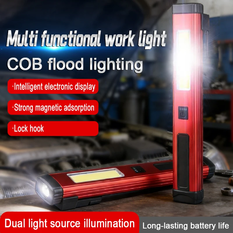 2026 NEW LED COB Flashlight Type C Rechargeable 600LM Portable Mini Torch Pocket Lantern Flood Work Light With Magnet Emergency