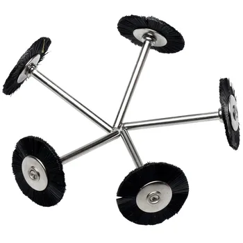 5pcs שטוח ניילון זיפי גלגלי מברשת 3MM שוק מרוט ליטוש מברשת גלגל הסרת שבבים Dremel רוטרי כלים Dremel אבזרים