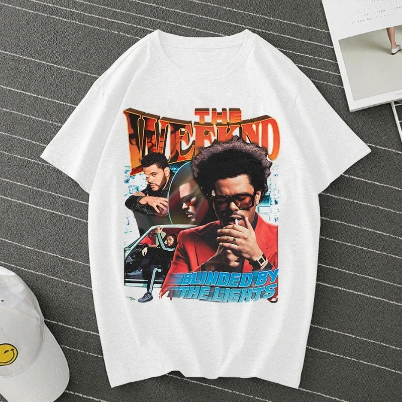 Pop cantor artista the weeknd impressão anime topos camisetas roupas femininas camiseta feminina dos desenhos animados manga curta moda meninas t camisa