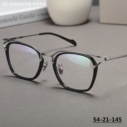 150MM Japanese Big Face Glasses Frame High Quality Designer Acetate Titanium Retro Eyeglasses Square Spectacle Personality Gafas