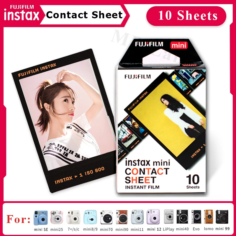 Fujifilm Instax Mini BLack Film Contact Sheets For Fuji Instant Camera Mini 12 11 8 9 SE Link Liplay EVO LOMO