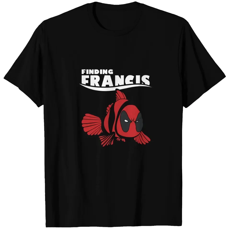 T-shirt imprimé "Finding Francis" au style urbain, adapté aux hommes et aux femmes pour les saisons d'été et d'automne.