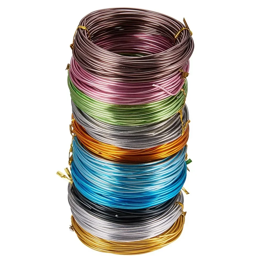 Elite 1 Box of 10 Rolls Aluminum 12 Guage Jewely Craft Making Beading DIY Wire 32 Feet/Roll Mixed Color