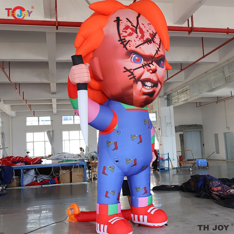 Chucky gonflable géant illumine les décorations gonflables de pelouse d'Halloween