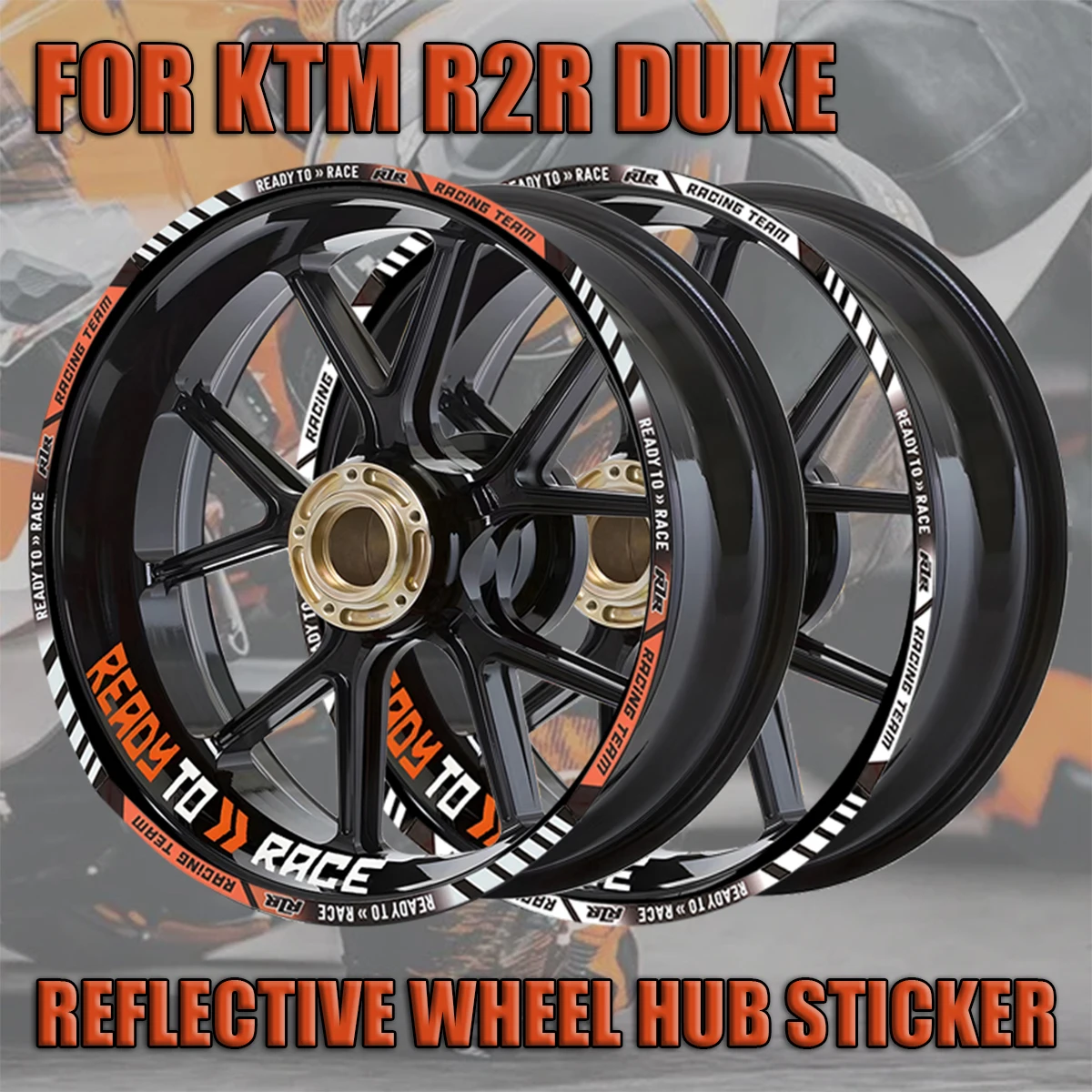 

For KTM Duke 125 Motorcycle 17" Reflective Wheel Stickers Hub Decal Rim Stripe Motor Cycle Accessories Decals