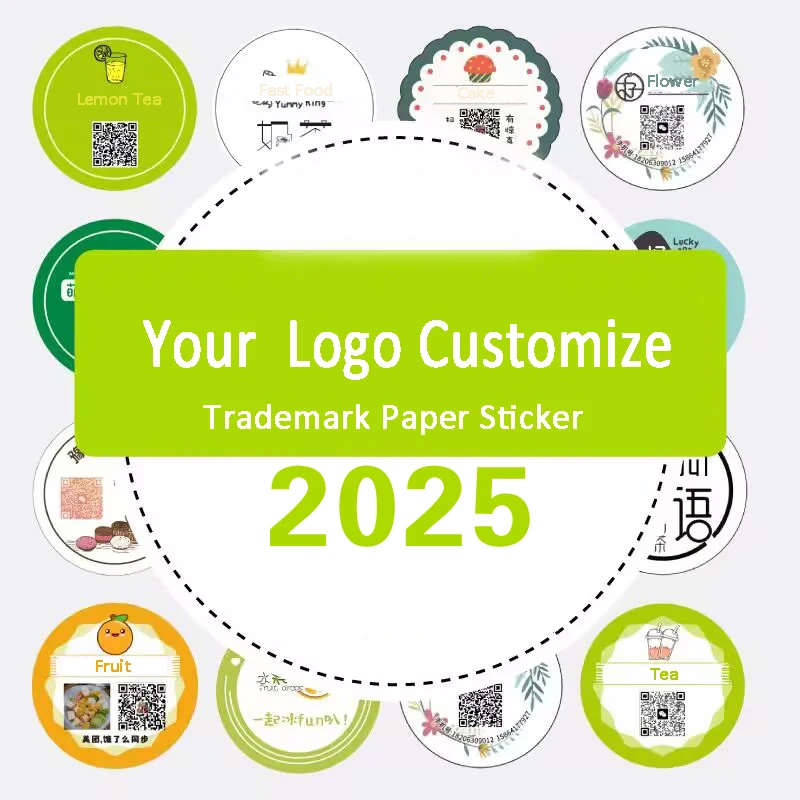 

Customized Logo Sticker Multiple Paper Print Transparent Adhesive Tape Sealing Sticker Crystal Uv Print Trademark Baking Label