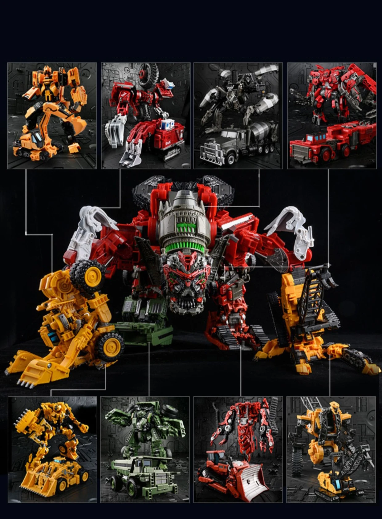 Heißer 8 Stil Devastator Transformation Roboter 8 IN 1 Mixer Bulldozer Auto Action Figure ABS Verformung Modell Spielzeug für Jungen Geschenk – Detail 6
