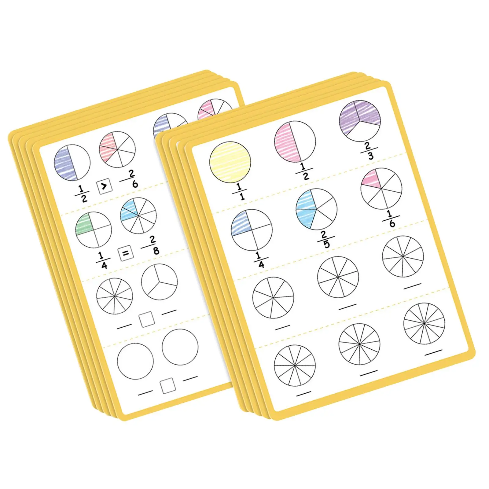 Листы для сухого стирания с дробями, 10 листов, учебные пособия, подарок на день рождения, многоразовые манипуляции с дробями для детей 4-6 лет, мальчиков и девочек