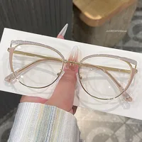 Gafas elegantes con bloqueo de luz azul y ojo de gato, montura para mujer, gafas antiluz azul para ordenador, gafas de lectura con montura de moda para mujer