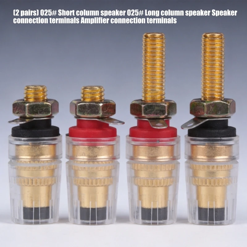 025# Speakers Connection Terminals, 2 Pair Speaker Binding Post Set with Metal Contact Posts for Amplifier Rewiring, 896C