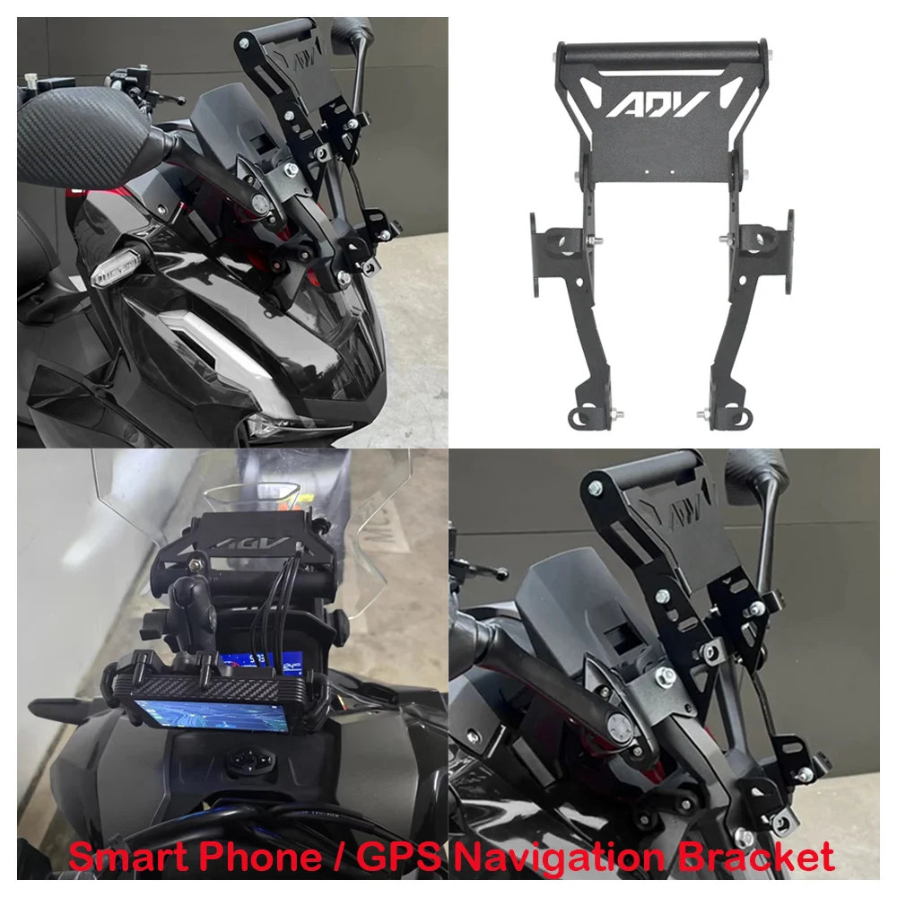 Fits for Honda ADV160 ADV 160 ADV-160 2023-2025 Motorcycle Front Windshield GPS Navigation & Smart Phone Adapt Integrated Holder
