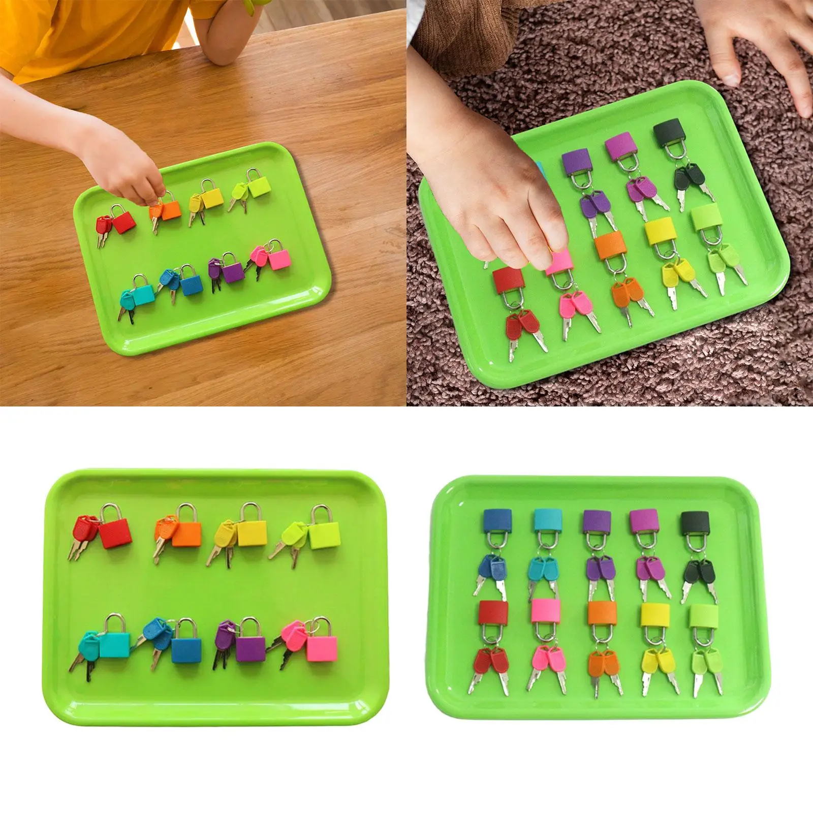 Montessori Lock and Key Toy Set, Preschool Educationl Toys Color Recognition for