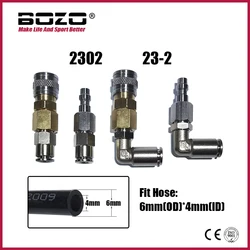 HPA (US) 2302 23-2 Foster Quick Disconnect QD Adapter With Push-In Pipe Fitting Assembly For 1/4Inch 6mm(OD) 4mm(ID) Hose Pipe