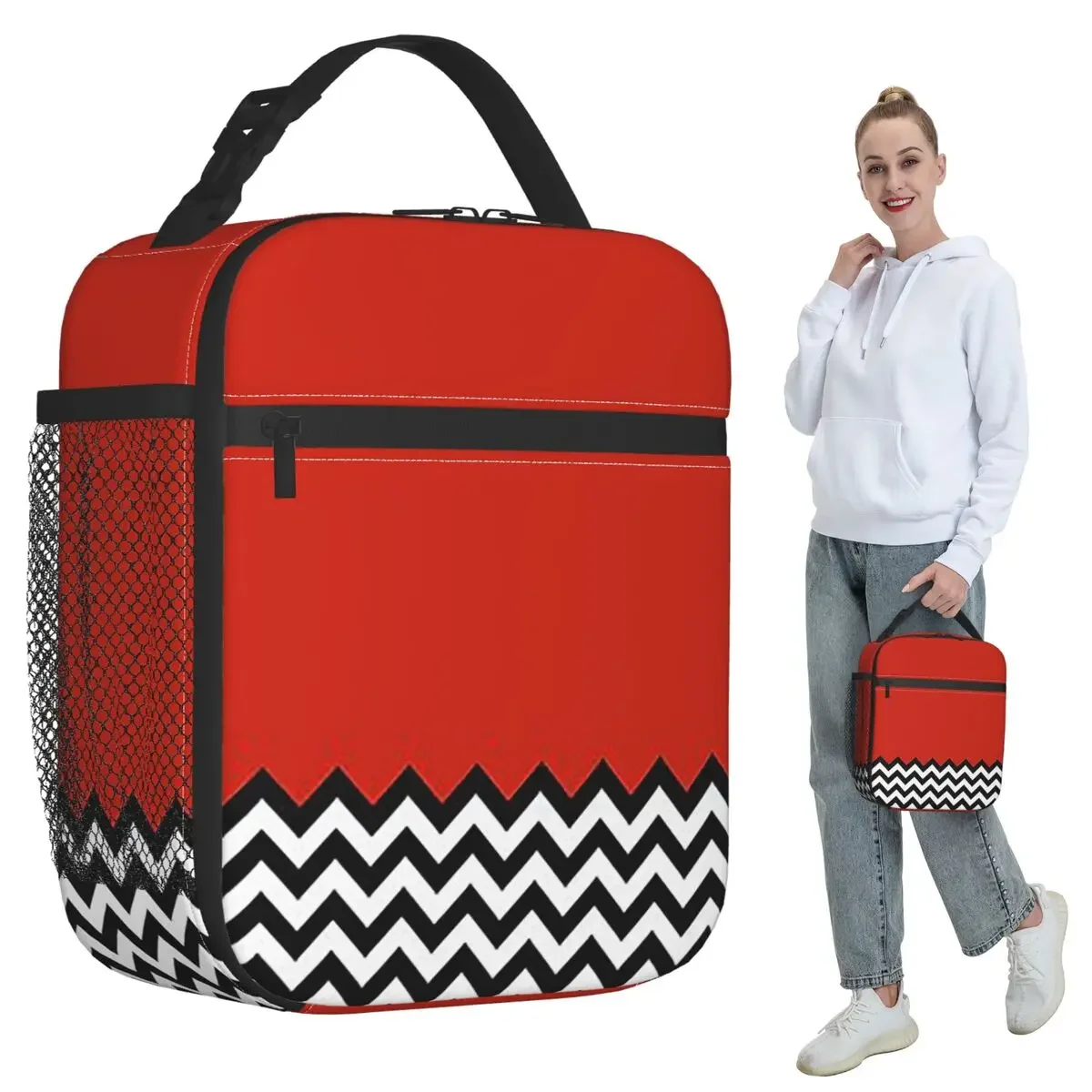 Black Lodge Twin Peaks Inspired Graphic Insulated Lunch Bag for Kids School Cooler Thermal Food Box Tote Lunch Boxes Container