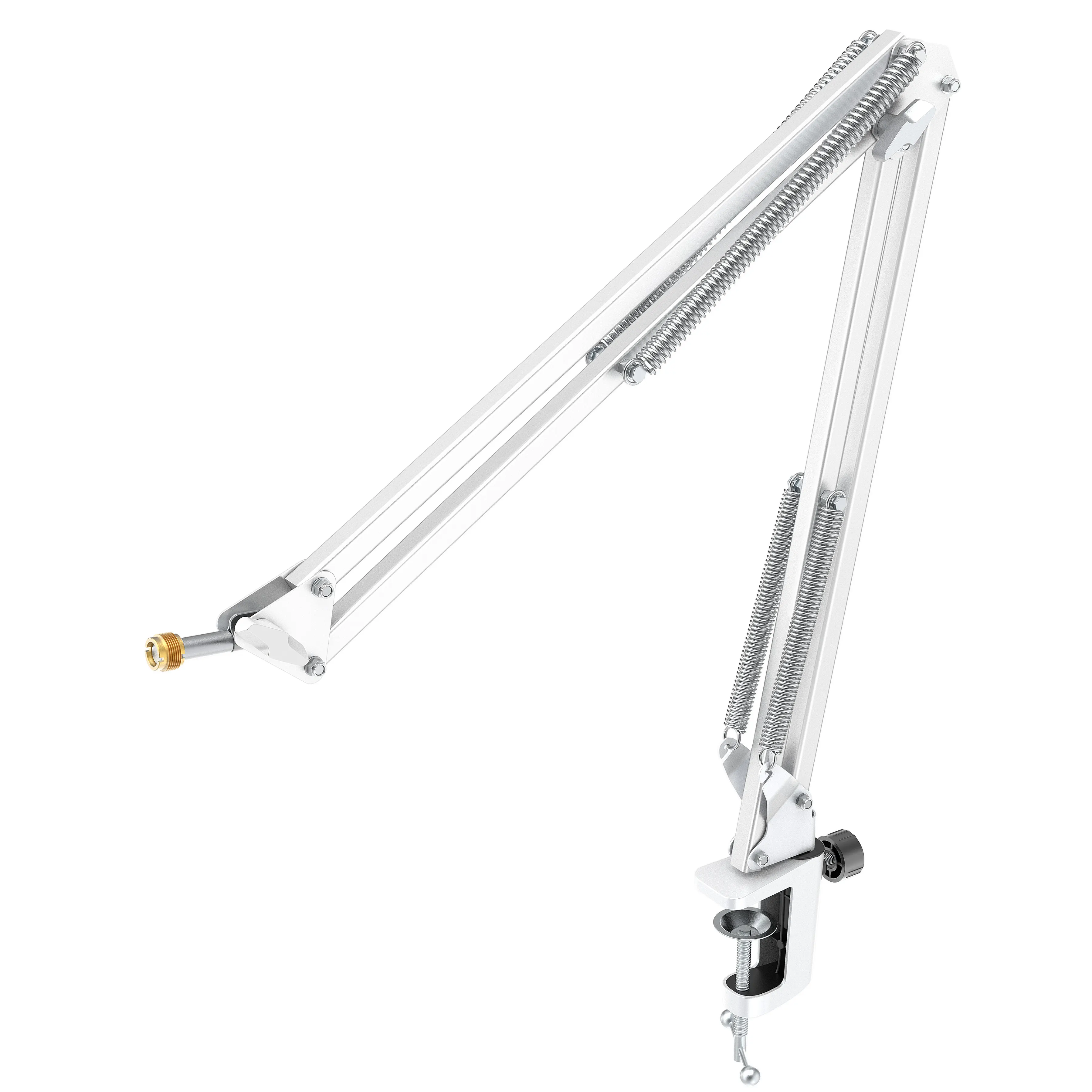 AmpliGame by FIFINE Metal Microphone Stand – Sturdy,Universal Mount Compatible for Studio, Streaming & Podcast Setup-CS1W White