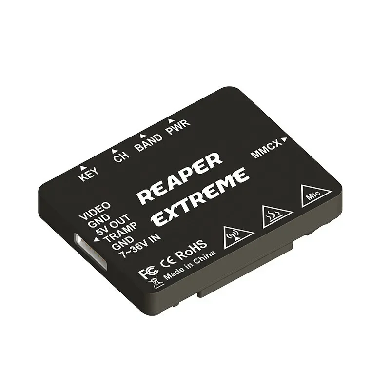 DP Foxeer Reaper Extreme 2.5W VTX 5.8G 72CH Pitmode 2500mW con Microfono Integrato, Guscio CNC per Dissipazione del Calore, 2-8S 20X20mm per FPV a Lungo Raggio