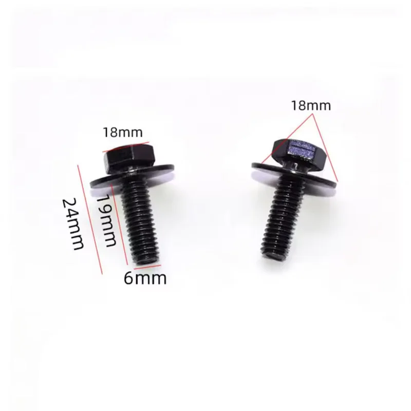 1011706161 10PCS R-70 Suitable for GM galvanized engine fender bumper fender liner screw 8.8 M6*19 flat head screw with gasket
