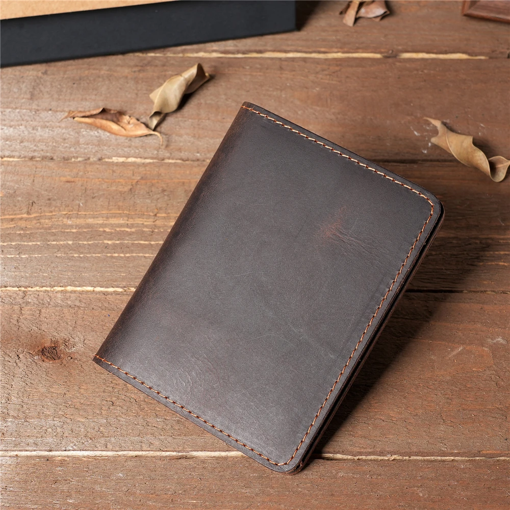 Card Holder Genuine Leather Credit Card Holder Men Fashion Vintage Small Wallet Money Bag ID Card Case Mini Purse For Male