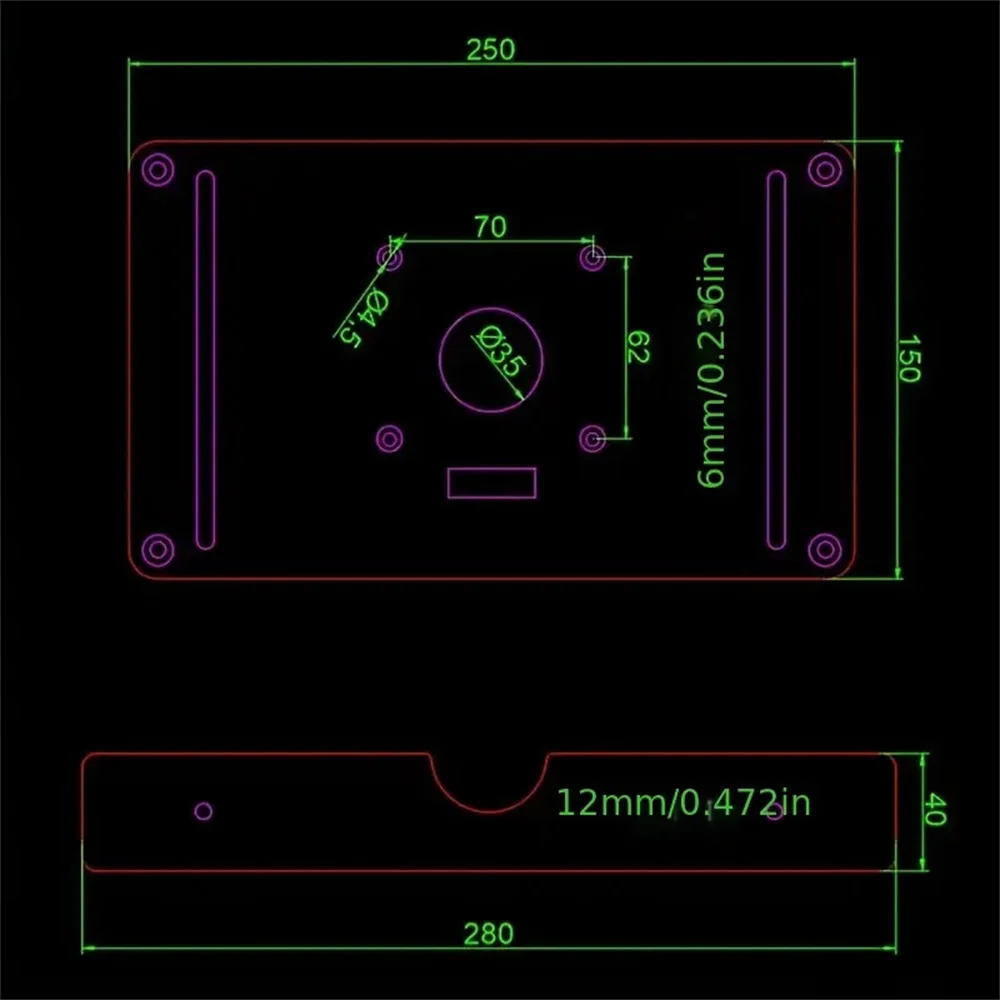 Trimming Machine Balance Board Wood Milling Chamfering Router Table Insert Plate High Accuracy Router Slotting Position Bracket