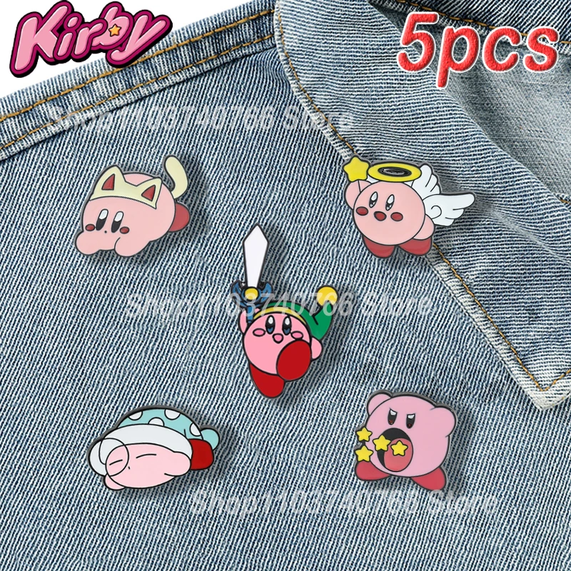 

Kirby Kawaii Enamel Pins Anime Cartoon Metal Brooch Badges Creativity Cute Backpack Pin Accessories for Women Jewelry Decoration