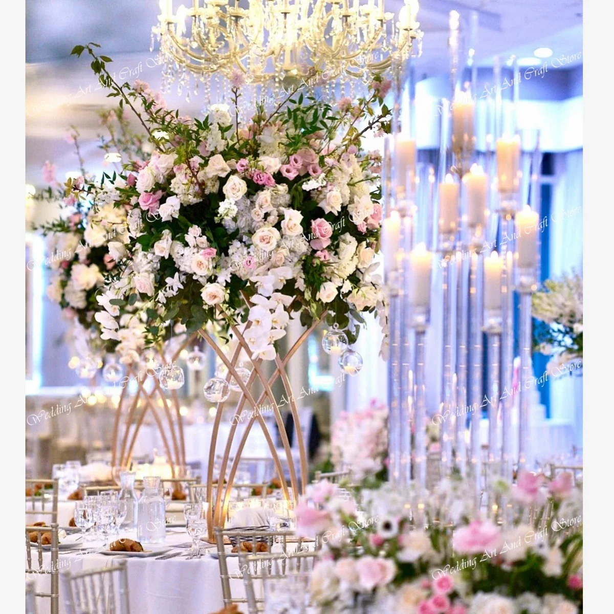 

10pcs centerpieces Table Decorations Flower Arrangement Stands Gold Pounded Hammered Metal Flower Vases For Wedding Centerpieces