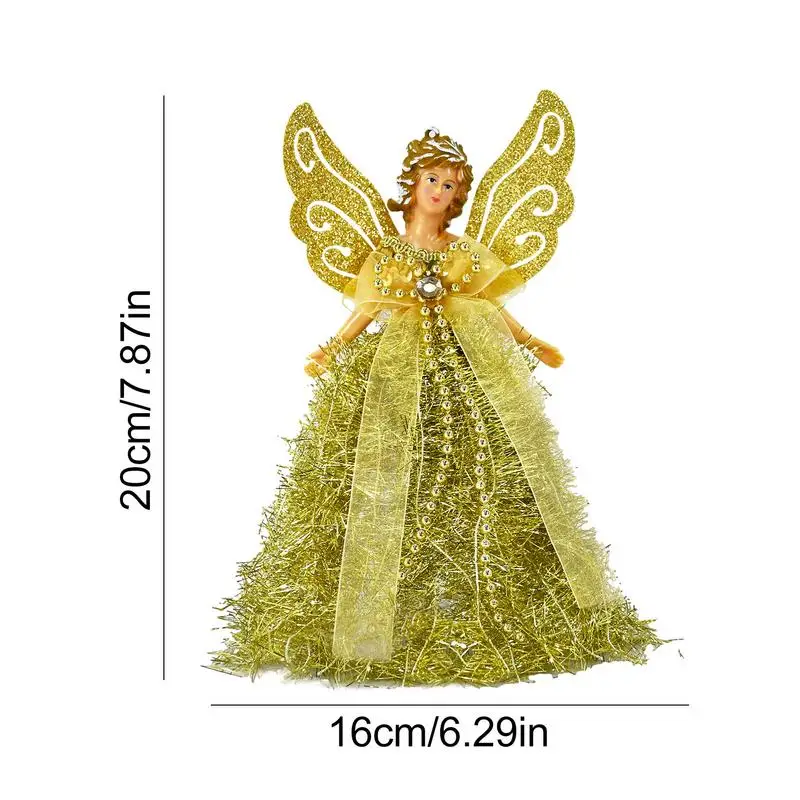 Angels Christmas Tree Topper Star Angel Treetop With Luxury Dress Christmas Angel Doll Standing Angel Christmas Tree Topper Star