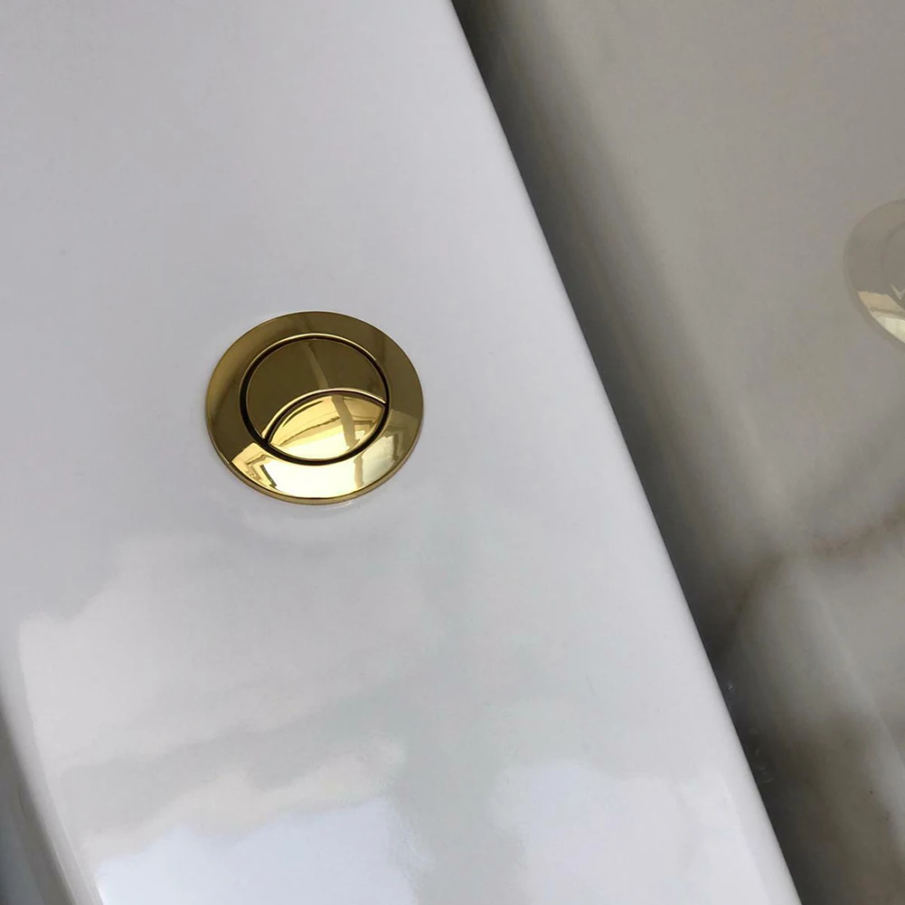 Botón pulsador de inodoro dorado de 38mm para válvula de descarga superior mecánica, doble descarga para tanques de agua, inodoros de doble baño, piezas de herramientas para el hogar