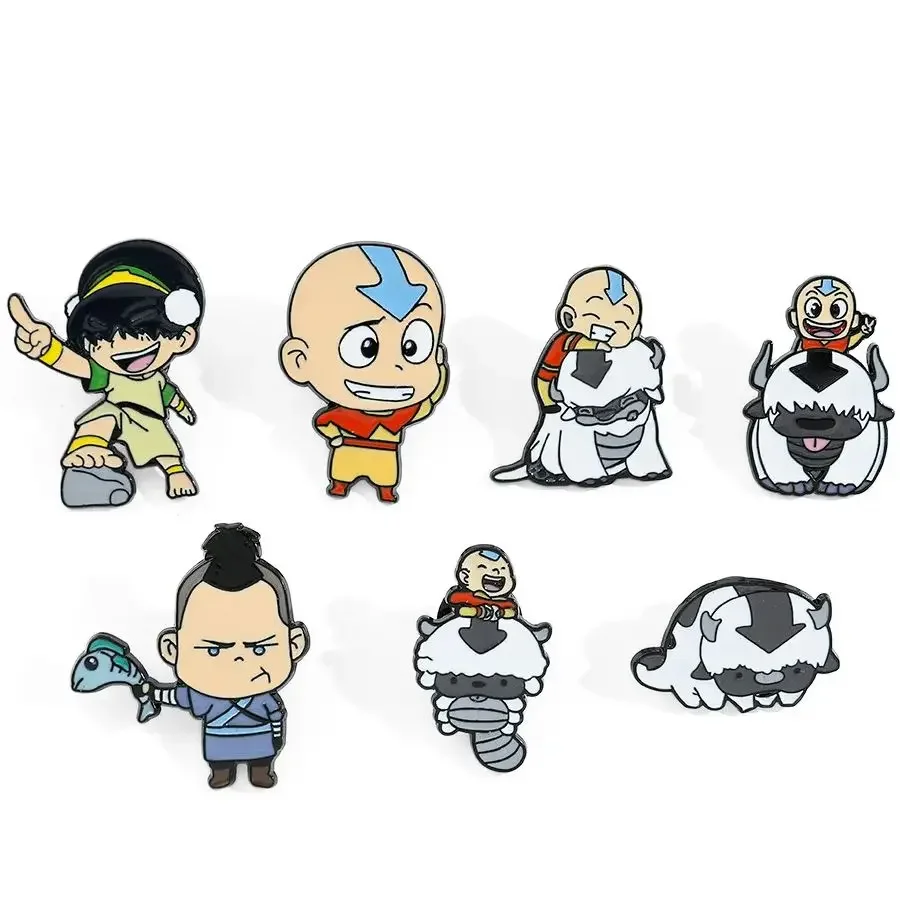 Avatar The Last That Airbender Badge Funny Cute Cartoon Aang Enamel Brooch Movies Fans Cosplay Party Jewelry Presents