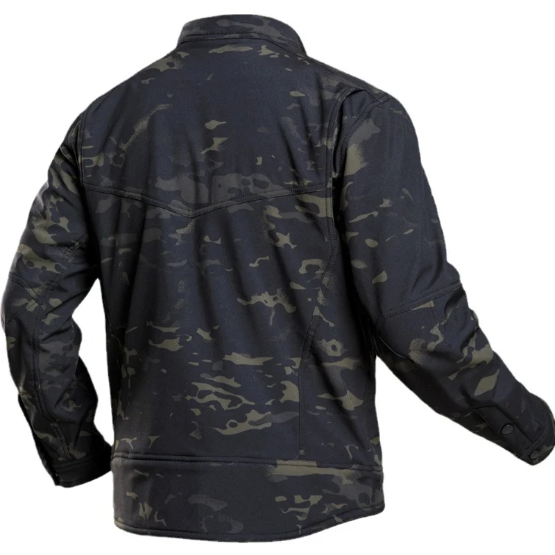 Tactical Soft Shell Charge Jacket Men Shark Skin Outdoor Windproof Camouflage Coat Waterproof Multiple Pockets Training Outwear