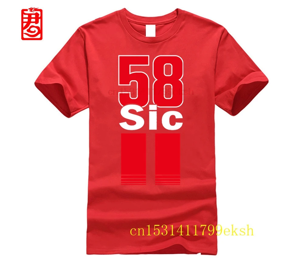 Marco Simoncelli 58 T-shirt Classic Supersic Super Sic T Shirt Homme Short Sleeve Tee Shirt Man Large Size Merch